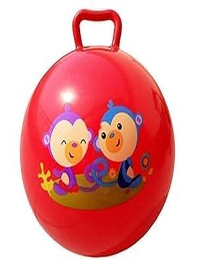 PAVITYAKSH HOP Ball Inflatable Jumping Hopping Hopper Hop Bouncy Jumping Ball with Grip Handle for Kids(45CM) (RED) - Image 1